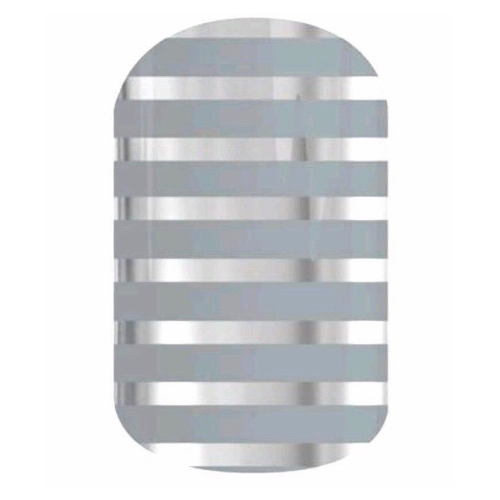 Jamberry Gray & Silver Stripe